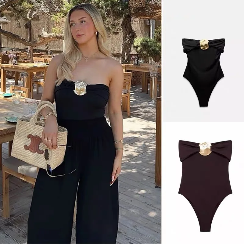 Sexy Backless Sleeveless Tube Top Women 2024 Summer Elegant Jumpsuit Strapless Off Shoulder Black Bodysuit Bodycon Lady Swimsuit
Sexy Backless Sleeveless Tube Top Women 2024 Summer Elegant Jumpsuit Strapless Off Shoulder Black Bodysuit Bodycon Lady Swimsuit