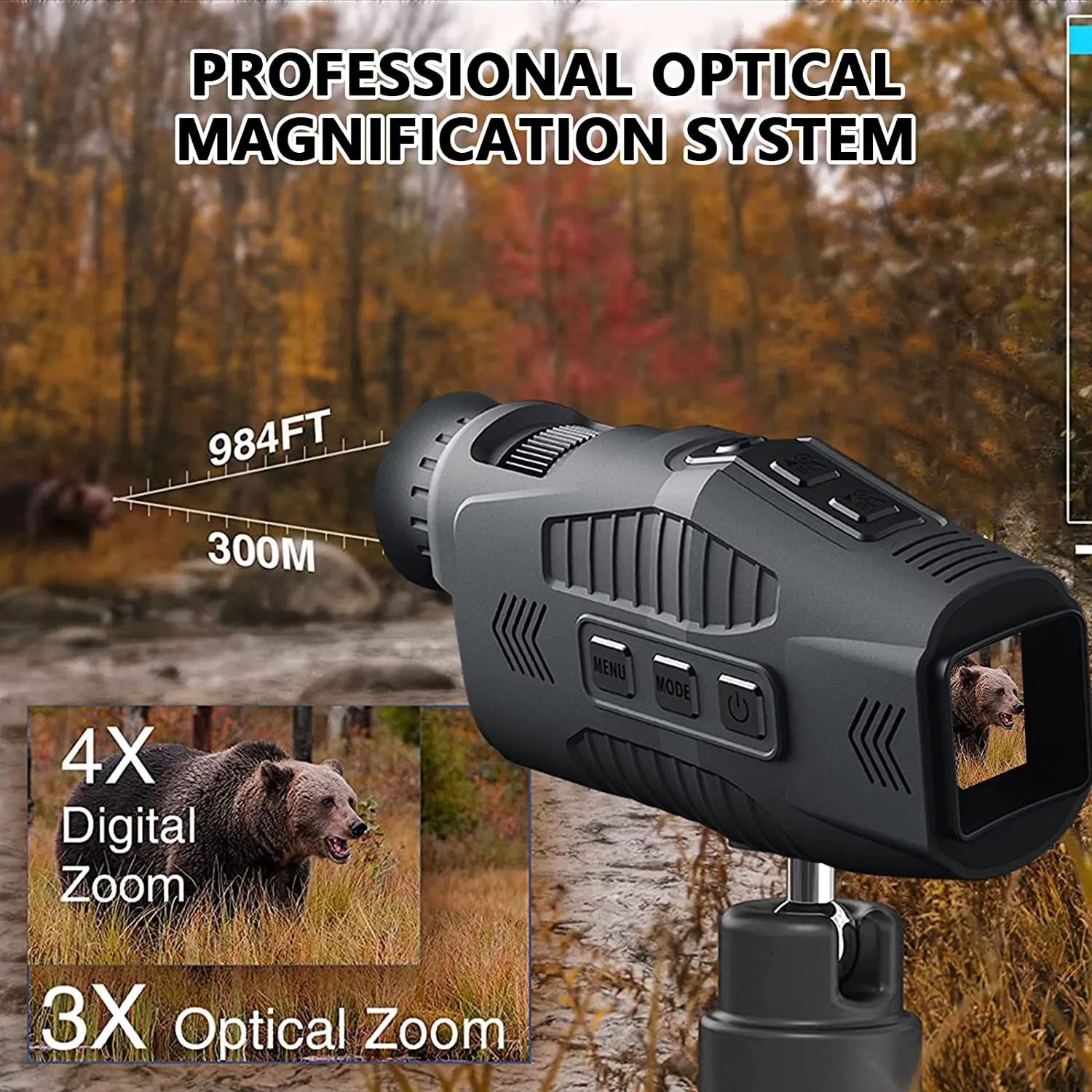 1080P Monocular Infrared Night Vision Device Day Night Use Photo Video 5X Digital 300M Full Dark Viewing Distanc for Hunting R11
1080P Monocular Infrared Night Vision Device Day Night Use Photo Video 5X Digital 300M Full Dark Viewing Distanc for Hunting R11