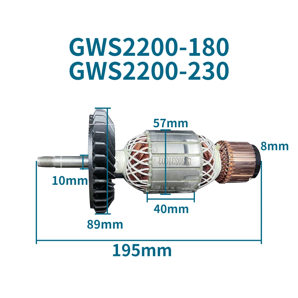 AC220-240V armature rotor for Bosch GWS2200-180 GWS2200-230 angle grinder, anchor, electric tool, accessory, replacement
AC220-240V armature rotor for Bosch GWS2200-180 GWS2200-230 angle grinder, anchor, electric tool, accessory, replacement