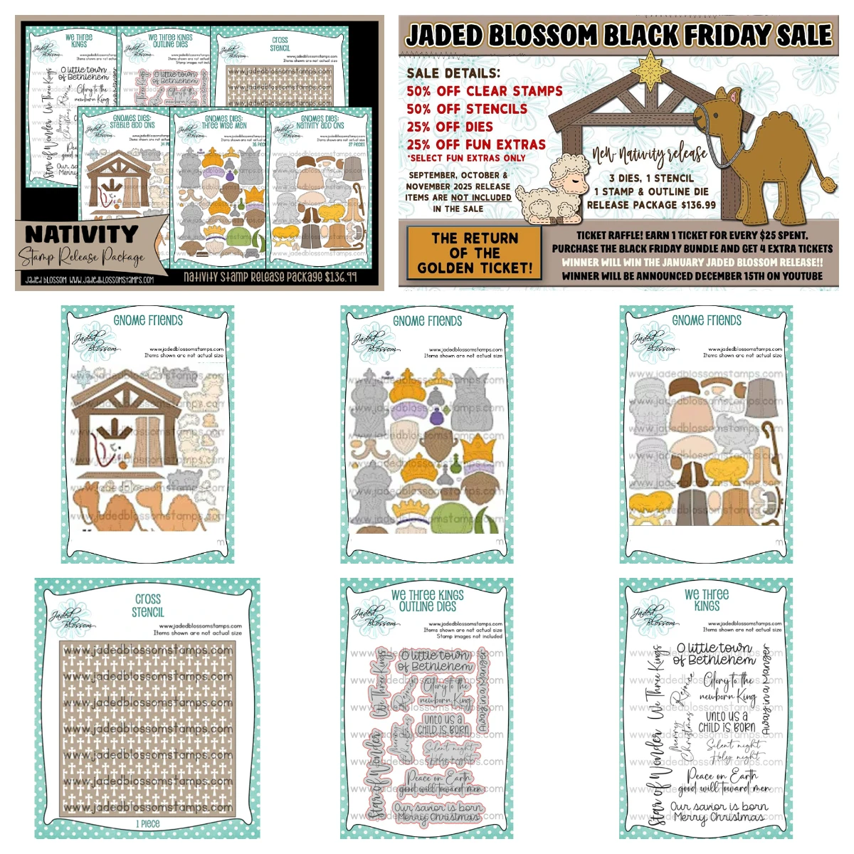 November 2025 Release Jaded Blossom "We Three Kings "Cross Stencil Metal Cutting Dies Stamps for DIY Handmade Diary Photo Album
November 2025 Release Jaded Blossom "We Three Kings "Cross Stencil Metal Cutting Dies Stamps for DIY Handmade Diary Photo Album