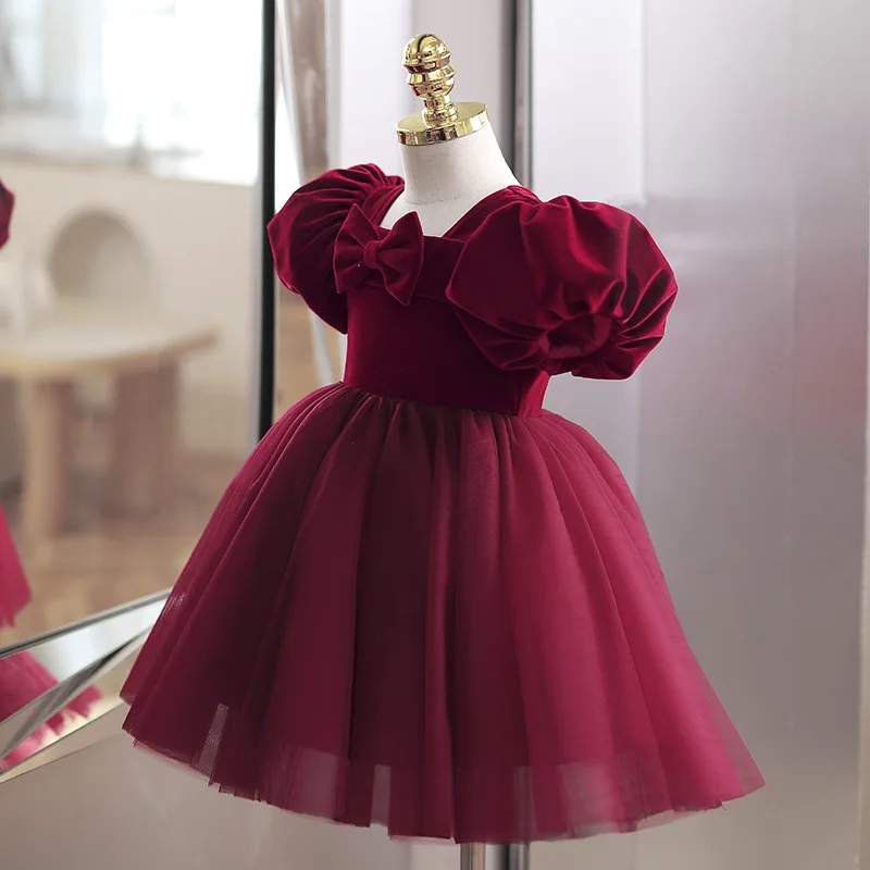 Children's First Birthday Party Dress for Girls, Stylish Baby Girl Spring Wine Red Princess Dress with Puffy Tulle
Children's First Birthday Party Dress for Girls, Stylish Baby Girl Spring Wine Red Princess Dress with Puffy Tulle