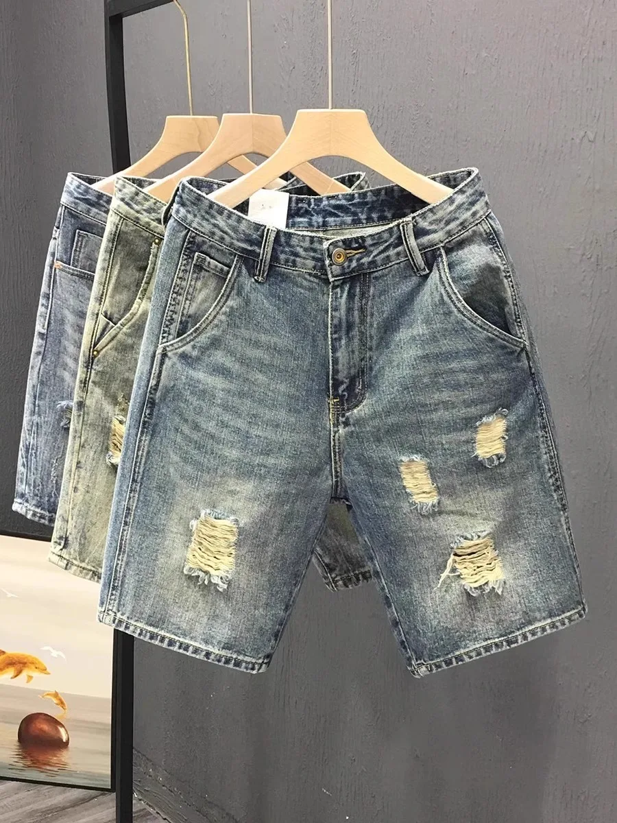 Мужские джинсы ort в стиле ретро в американском стиле, летние тонкие модные уличные крутые повседневные брюки с пятью точками, дырокол
Мужские джинсы ort в стиле ретро в американском стиле, летние тонкие модные уличные крутые повседневные брюки с пятью точками, дырокол