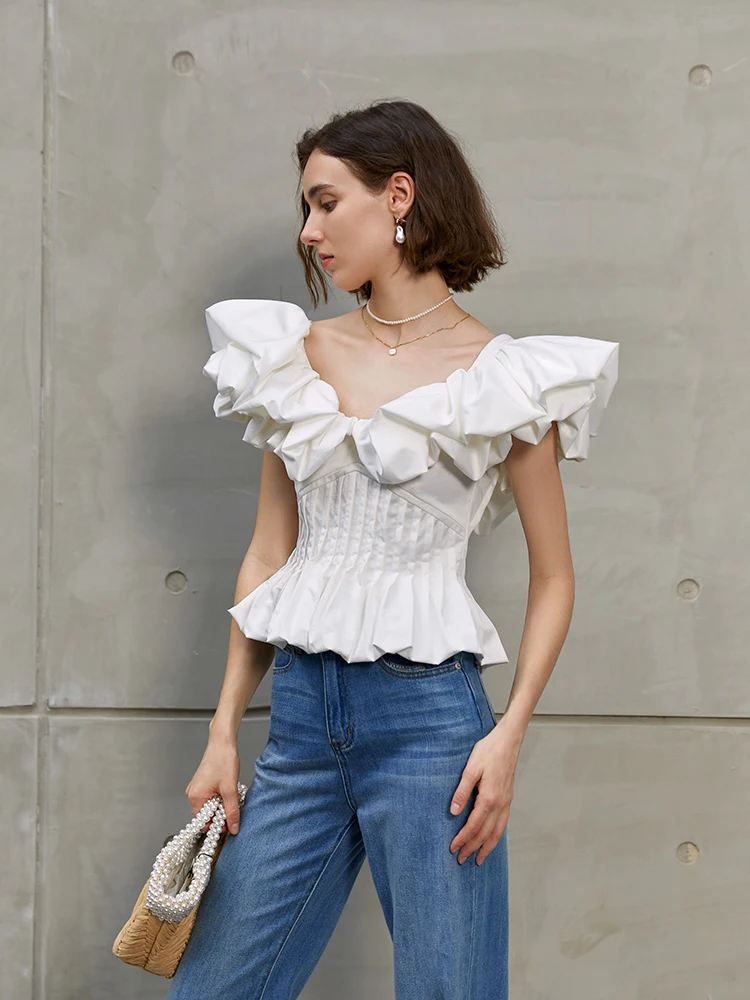 Original AEL Summer 2025 V-ne Bubble Sve irt Waist-cinching Pleated Hemline Street Sle Polyester Casual irt
Original AEL Summer 2025 V-ne Bubble Sve irt Waist-cinching Pleated Hemline Street Sle Polyester Casual irt