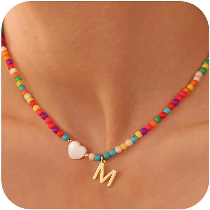 Simple and Light Luxury Color Bead Love Heart 26 Letters Pendant Necklace for Women Handmade Woven Necklace Jewelry Wholesale
Simple and Light Luxury Color Bead Love Heart 26 Letters Pendant Necklace for Women Handmade Woven Necklace Jewelry Wholesale