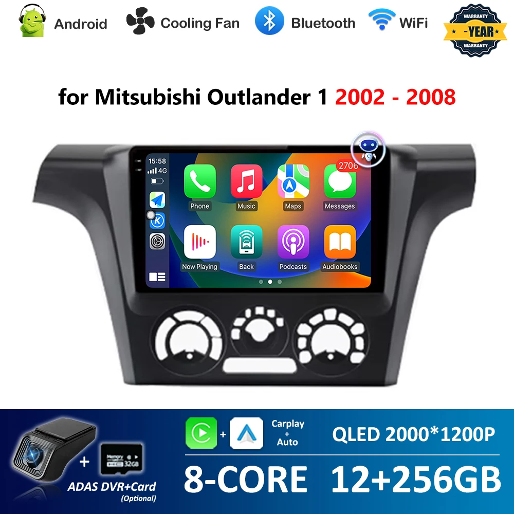 Автомобильный радиоприемник Carplay, мультимедийный плеер, Wi-Fi для Mitsubishi Outlander 1 2002-2008, Android-система, головное устройство, GPS Navi 4G IPS-экран
Автомобильный радиоприемник Carplay, мультимедийный плеер, Wi-Fi для Mitsubishi Outlander 1 2002-2008, Android-система, головное устройство, GPS Navi 4G IPS-экран