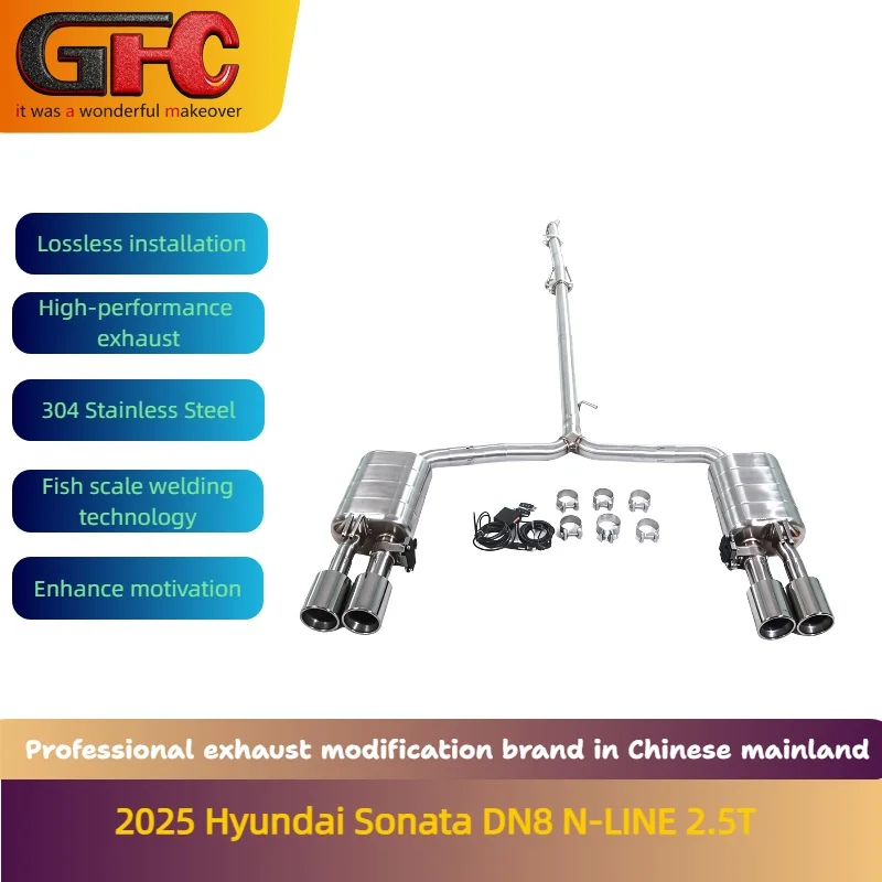 Applicable to the 2025 Hyundai Sonata DN8 N-LINE 2.5T SUS304 Mid Rear Catback High-performance Exhaust System with muffler
Applicable to the 2025 Hyundai Sonata DN8 N-LINE 2.5T SUS304 Mid Rear Catback High-performance Exhaust System with muffler