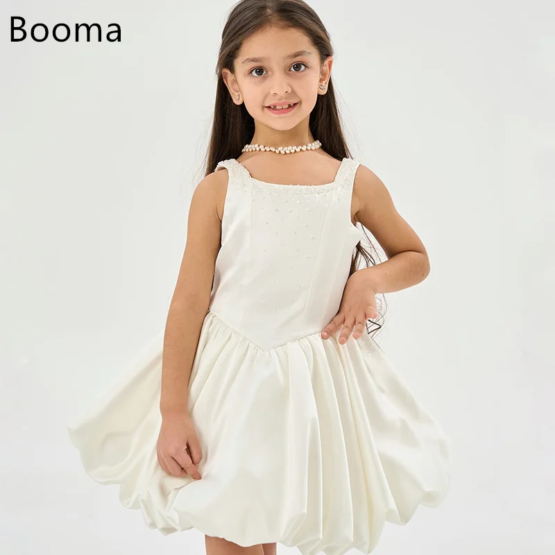 Booma A-Line Flower Girl Dresses Satin Girls Wedding Party Dresses Spaghetti Strap Sleeveless Gowns Customized
Booma A-Line Flower Girl Dresses Satin Girls Wedding Party Dresses Spaghetti Strap Sleeveless Gowns Customized