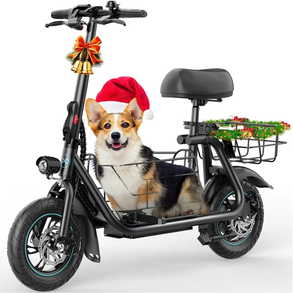 High-Power Electric Scooter with Pet Basket - 550W Motor, 19 MPH Speed, 20 Mile Range, Comfortable Seat for Commuting or Carryin
High-Power Electric Scooter with Pet Basket - 550W Motor, 19 MPH Speed, 20 Mile Range, Comfortable Seat for Commuting or Carryin