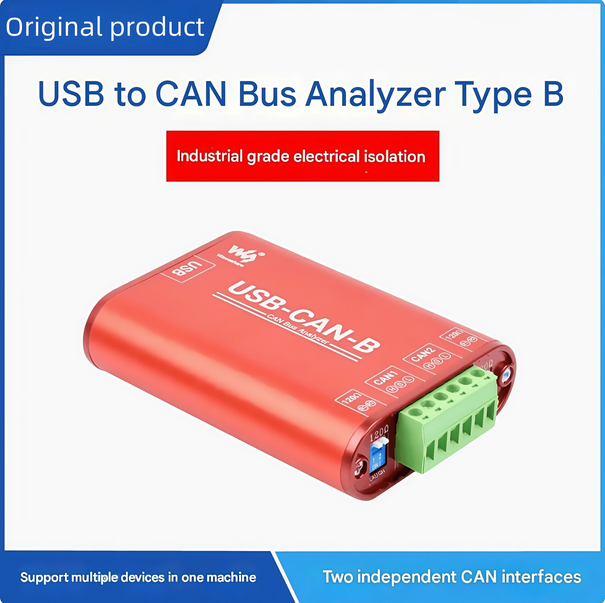 USB-CAN-B USB-анализатор данных шины CAN, модуль интерфейса связи шины CAN-bus промышленного класса
USB-CAN-B USB-анализатор данных шины CAN, модуль интерфейса связи шины CAN-bus промышленного класса
