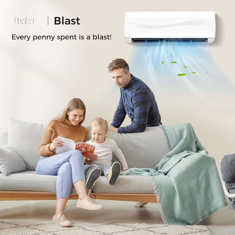 9000BTU Mini Split AC & Heater 17 SEER2 208-230V Wall Inverter Heat Pump Cools 450SqFt Energy Quiet Remote, Custom
9000BTU Mini Split AC & Heater 17 SEER2 208-230V Wall Inverter Heat Pump Cools 450SqFt Energy Quiet Remote, Custom