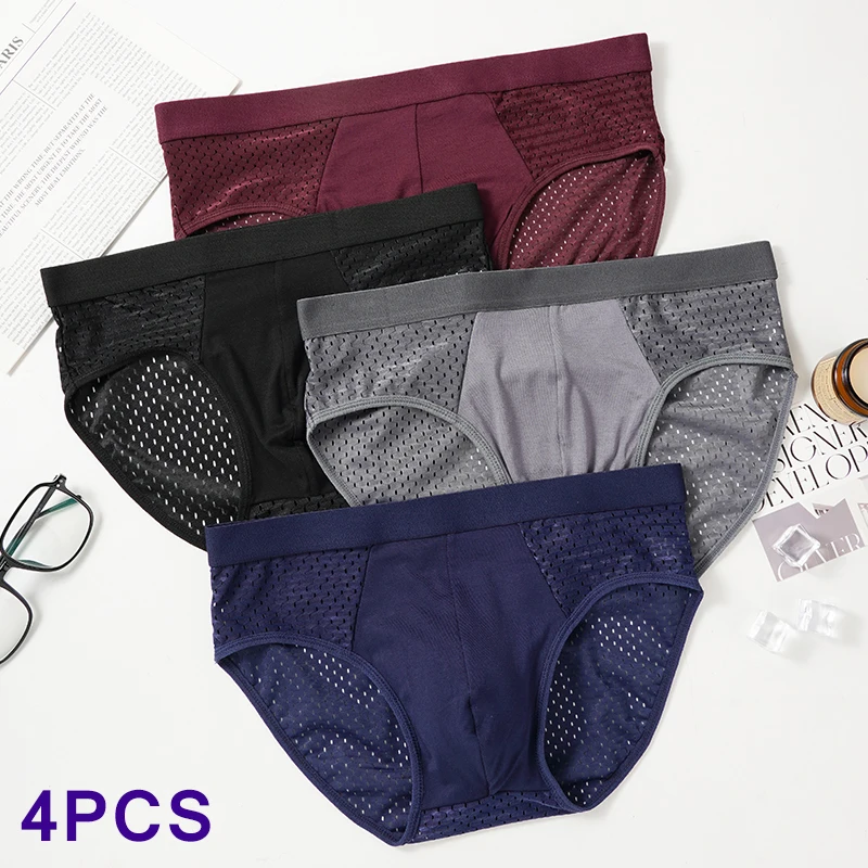 4 Pcs/Lot XL-4XL Men's Briefs Summer Mesh Breathable Large Size Panties Sexy Underwear Hole Male Shorts Lingerie Underpants
4 Pcs/Lot XL-4XL Men's Briefs Summer Mesh Breathable Large Size Panties Sexy Underwear Hole Male Shorts Lingerie Underpants