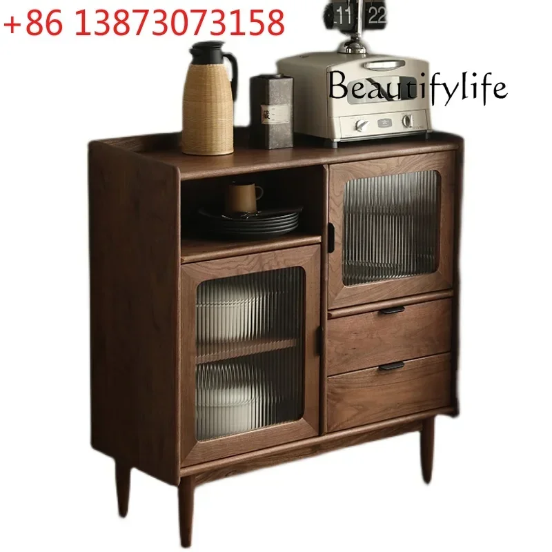 Nordic and Japanese Style Black Walnut Dining Side Solid Wood Cherrywood Changhong Glass Household Wall Side Storage Cabinet
Nordic and Japanese Style Black Walnut Dining Side Solid Wood Cherrywood Changhong Glass Household Wall Side Storage Cabinet