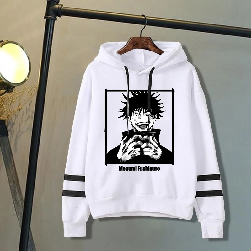 Funny Anime Fushiguro Megumi Printed Tops Harajuku Hoodie Fashion Stripe Sweatshirt Women Men Casual Pullover Hoodie
Funny Anime Fushiguro Megumi Printed Tops Harajuku Hoodie Fashion Stripe Sweatshirt Women Men Casual Pullover Hoodie