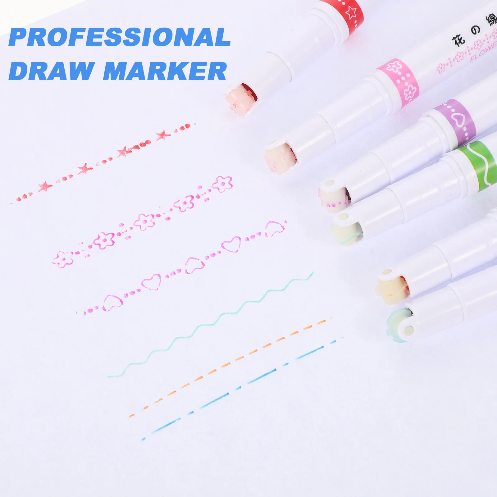 6pcs Portable Wave Pens Professional Draw Markers For Craft Coloring Scrapbook Lace Curve Detailing Paint Marker Multi-Function
6pcs Portable Wave Pens Professional Draw Markers For Craft Coloring Scrapbook Lace Curve Detailing Paint Marker Multi-Function