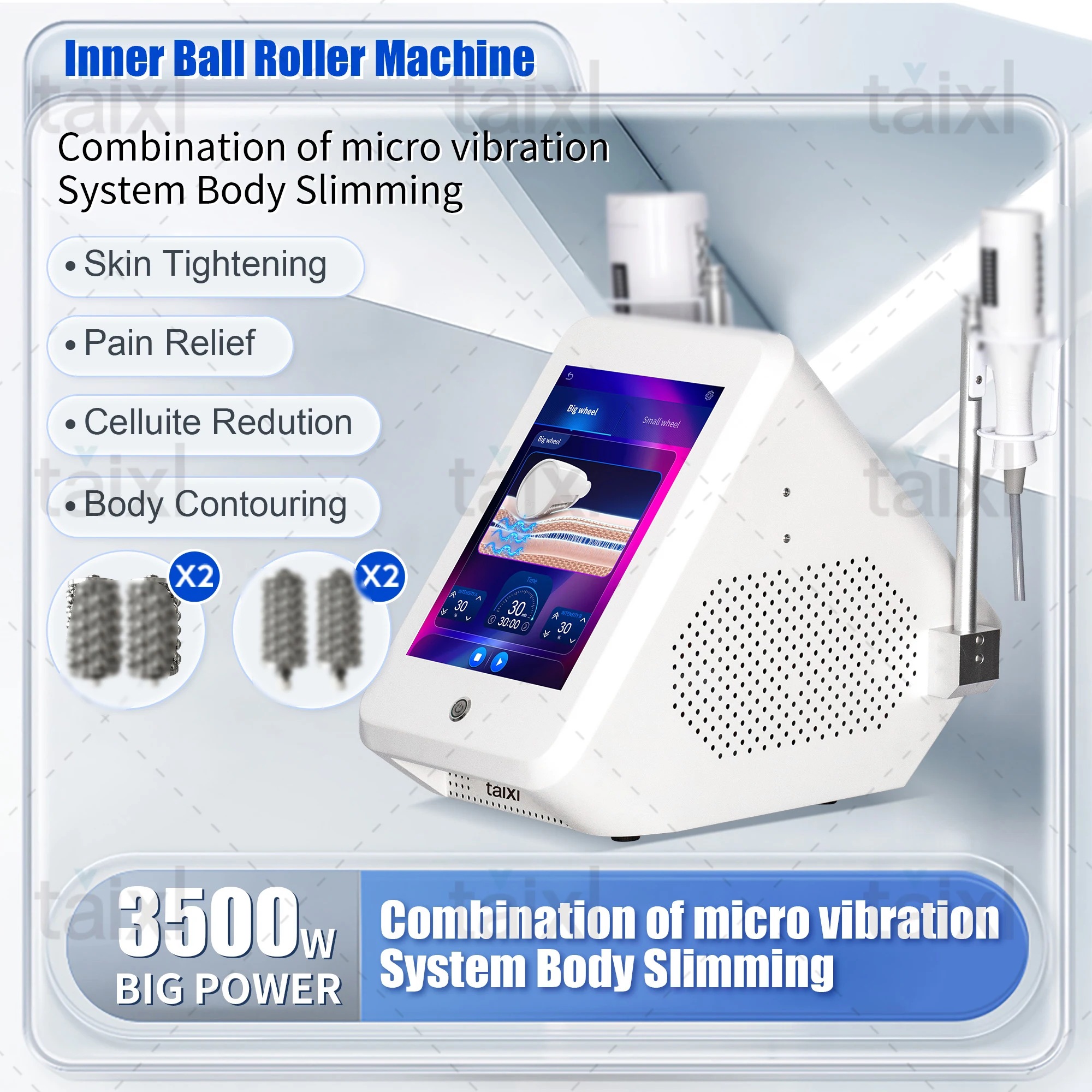 NEW 200HZ taixl Roller Slimming Cellulite Reduction Inner Ball Roller 360 Degree Infrared Vacuum Roller Massage Beauty Machine
NEW 200HZ taixl Roller Slimming Cellulite Reduction Inner Ball Roller 360 Degree Infrared Vacuum Roller Massage Beauty Machine