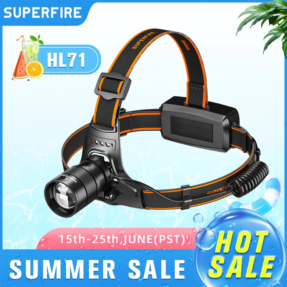SUPERFIRE HL71 Powerful LED Headlamp Telescopic Zoomable Head Torch Sensor USB-C Rechargeable Fishing Camping Portable Headlight
SUPERFIRE HL71 Powerful LED Headlamp Telescopic Zoomable Head Torch Sensor USB-C Rechargeable Fishing Camping Portable Headlight