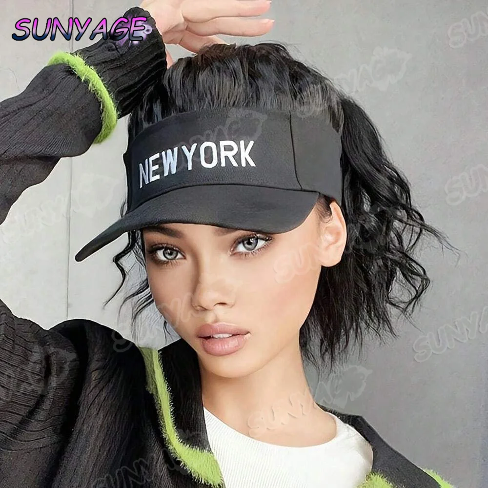SUNYAGE Hat Wigs Synthetic Curly Wavy Ponytail Wigs With Empty Top Hat For Women Daily Party Use,Letter black Hat wig
SUNYAGE Hat Wigs Synthetic Curly Wavy Ponytail Wigs With Empty Top Hat For Women Daily Party Use,Letter black Hat wig