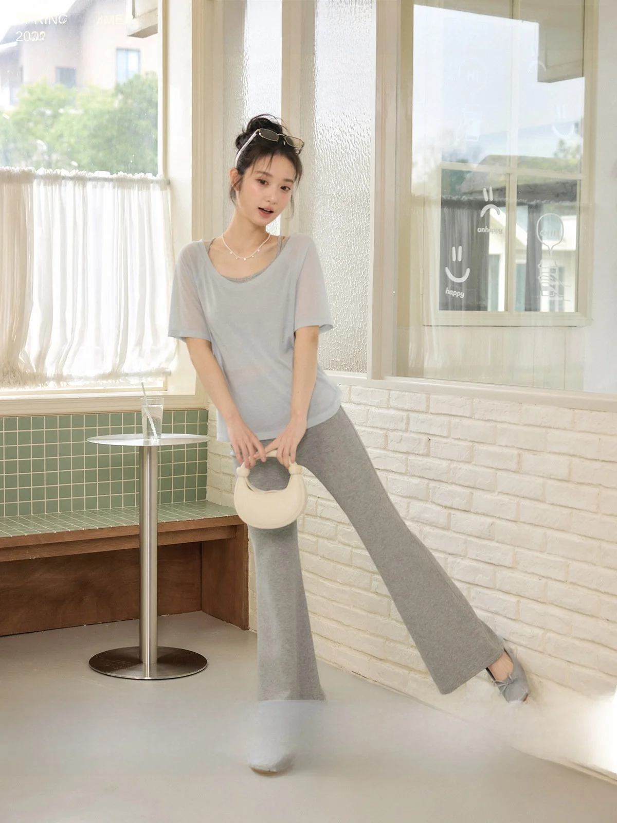 Washed Soft Tailored High Waist Flared Pants Ladies Casual Spring Polyester Cotton Spandex Elastic Fiber Draped Look
Washed Soft Tailored High Waist Flared Pants Ladies Casual Spring Polyester Cotton Spandex Elastic Fiber Draped Look