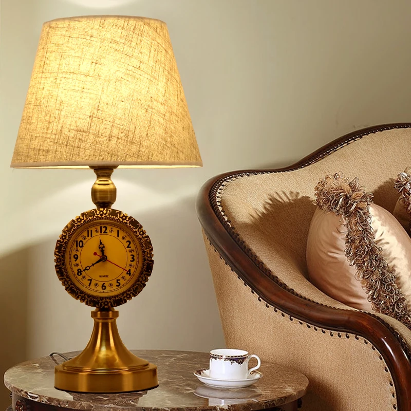 Nordic simple creative bedroom bedside table lamp with silent clock cloth cover home decor night light led E27 desk lamp
Nordic simple creative bedroom bedside table lamp with silent clock cloth cover home decor night light led E27 desk lamp
