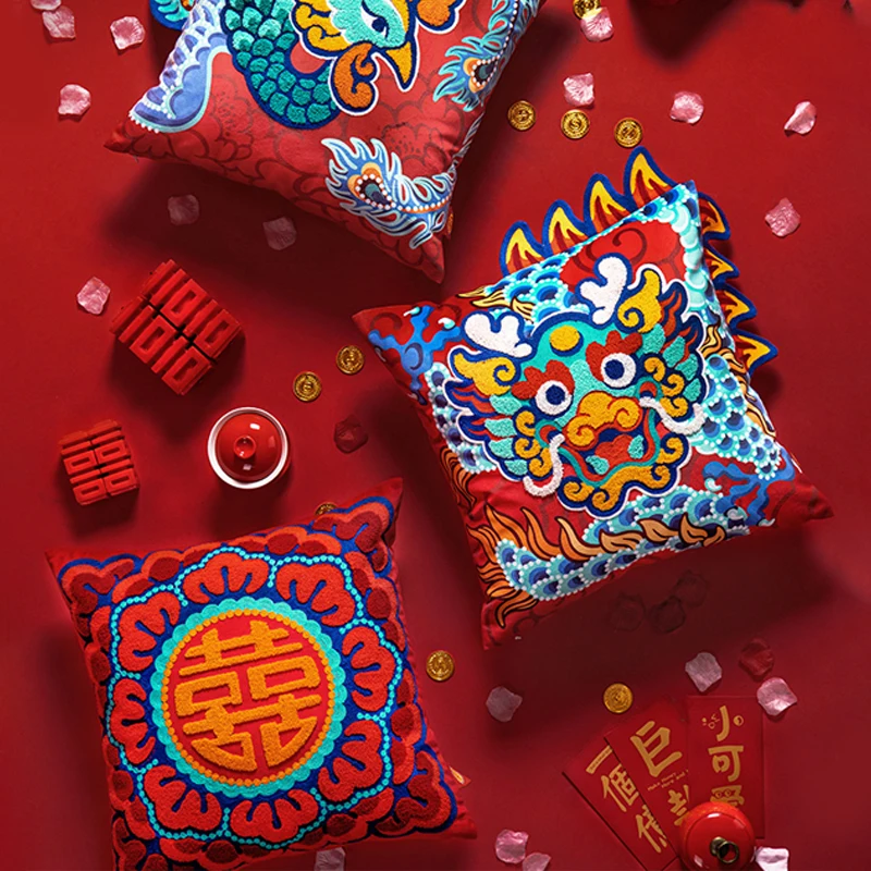 Joy Chinese Traditional Money God Lucky Fish Embroidery Cushion Velvet Tufted Cushion Covers Chair Sofa Cushion Wedding Decor
Joy Chinese Traditional Money God Lucky Fish Embroidery Cushion Velvet Tufted Cushion Covers Chair Sofa Cushion Wedding Decor