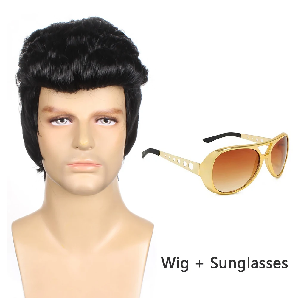 Men's 50s Vintage Rock Style Wig Classic Pompadour Fluffy Black Short Heat Resistant Synthetic Wig For Halloween Party Cosplay
Men's 50s Vintage Rock Style Wig Classic Pompadour Fluffy Black Short Heat Resistant Synthetic Wig For Halloween Party Cosplay