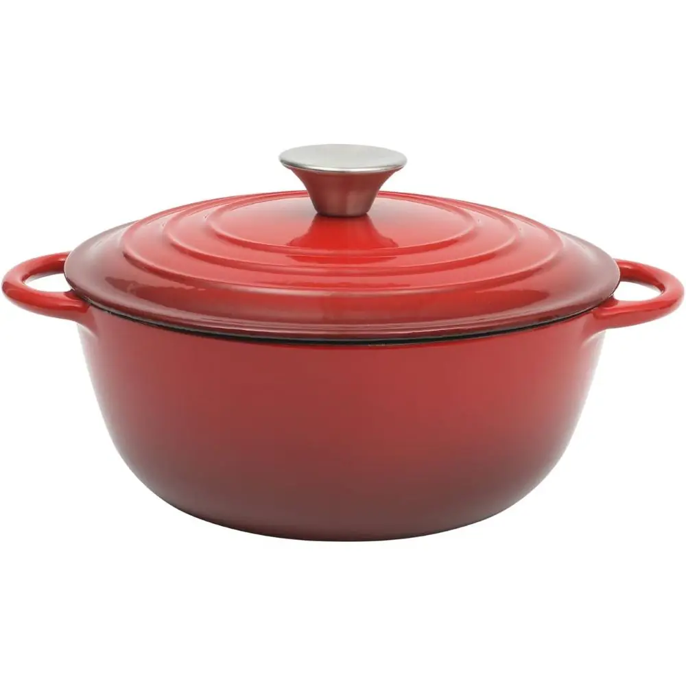 Addlestone 2.65 Quart Round Enamel Cast Iron Dutch Oven Pot With Lid & Dual Handles - Gradient Red
Addlestone 2.65 Quart Round Enamel Cast Iron Dutch Oven Pot With Lid & Dual Handles - Gradient Red