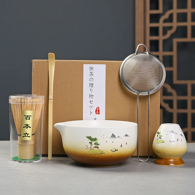 5Pcs Japanese Matcha Set Bamboo Whisk Tea Ceramic Bowl Grinding Brush Set With Gift Box Tea-making Tools Accessories
5Pcs Japanese Matcha Set Bamboo Whisk Tea Ceramic Bowl Grinding Brush Set With Gift Box Tea-making Tools Accessories