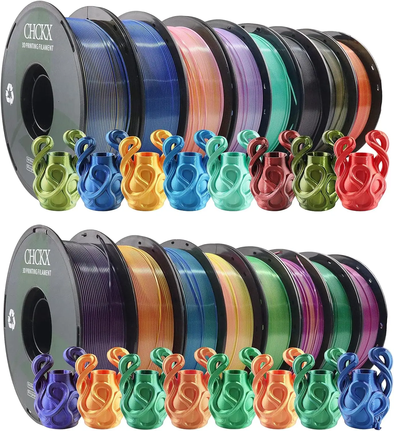 16 Pack PLA Filament Bundle, Silk Dual Color PLA Filament, 1.75mm, 1kg Spool (2.2lbs), Dimensional Accuracy +/- 0.02mm, 16 Diffe
16 Pack PLA Filament Bundle, Silk Dual Color PLA Filament, 1.75mm, 1kg Spool (2.2lbs), Dimensional Accuracy +/- 0.02mm, 16 Diffe