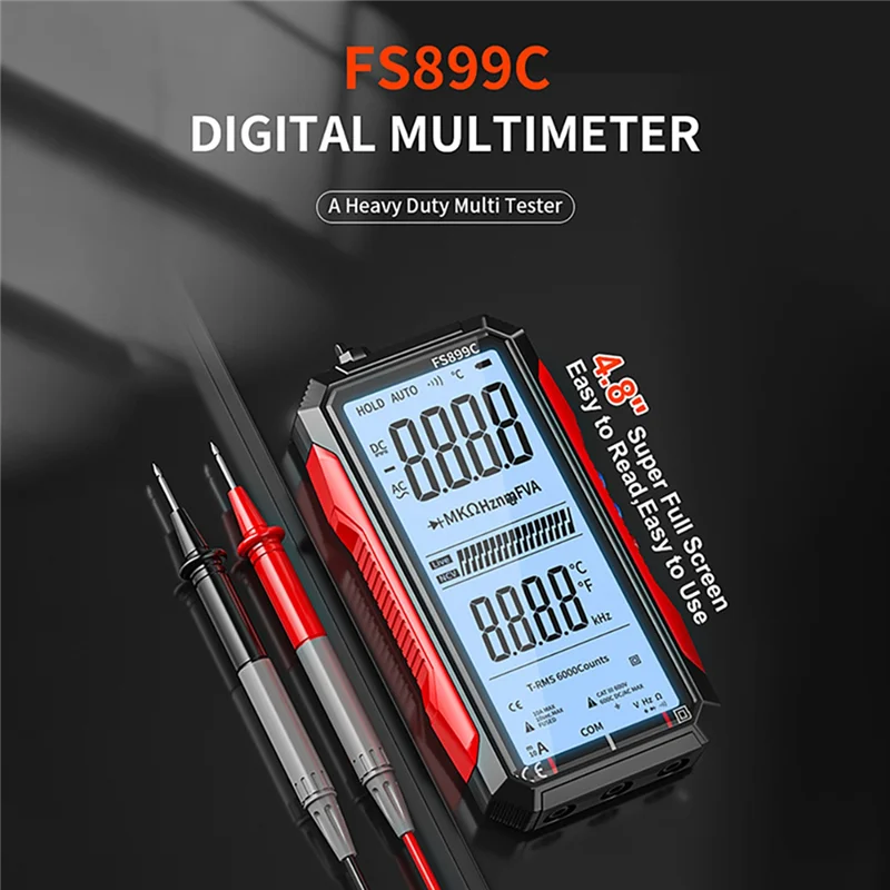 Durable-Digital Multimeter 6000 Counts True AC/DC Ammeter Voltmeter Auto Temperature Ohm Hz Capacitance Diode NCV Meter
Durable-Digital Multimeter 6000 Counts True AC/DC Ammeter Voltmeter Auto Temperature Ohm Hz Capacitance Diode NCV Meter