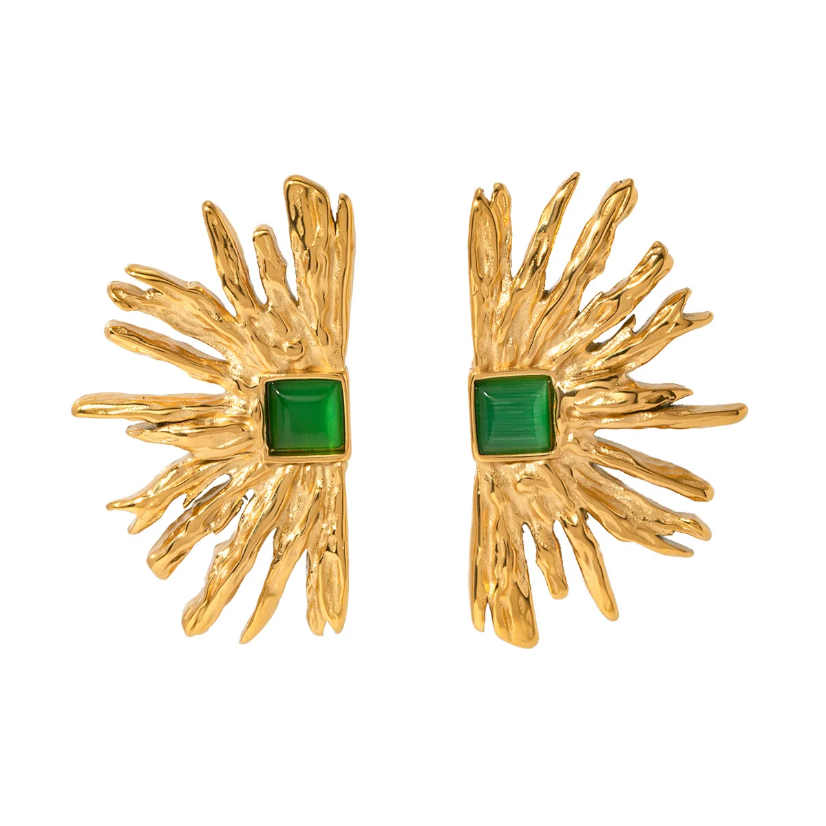 Stainless Steel PVD 18K Gold Plated Tarnish Geo Green Red Stone Hoop Earrings For Woman Jewelry Wholesale Summer Trendy
Stainless Steel PVD 18K Gold Plated Tarnish Geo Green Red Stone Hoop Earrings For Woman Jewelry Wholesale Summer Trendy