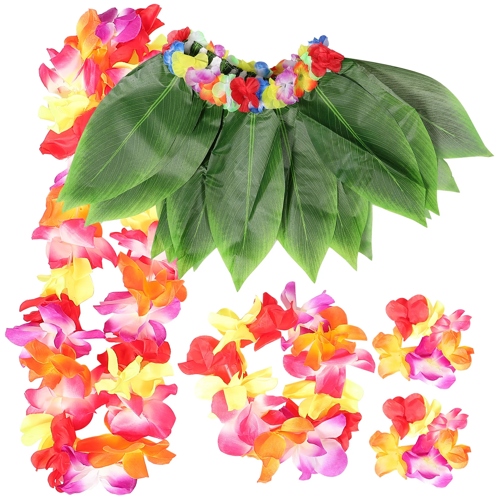 Hawaiian Costume Set Fabric Leaf Skirt Bra Headband Neck Loop Bracelets Realistic Summer Luau Party Decoration
Hawaiian Costume Set Fabric Leaf Skirt Bra Headband Neck Loop Bracelets Realistic Summer Luau Party Decoration
