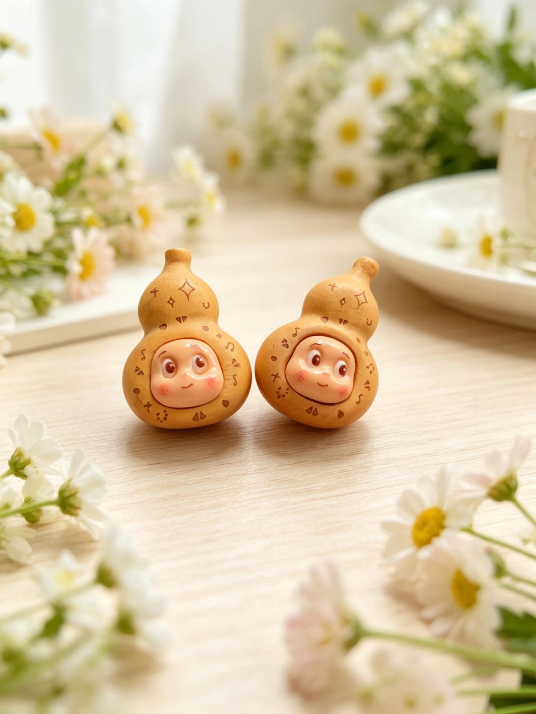 Cute Natural Sandalwood Gourd Face Beads, Mini Carved Charms for Jewelry Making
Cute Natural Sandalwood Gourd Face Beads, Mini Carved Charms for Jewelry Making