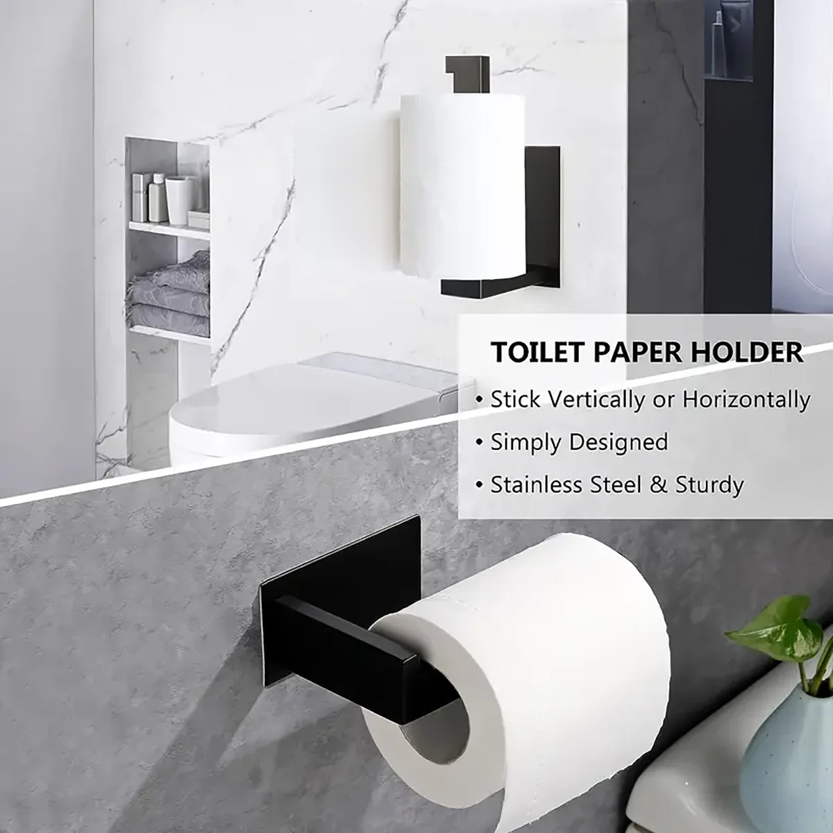 Drill-free 304 stainless steel tissue holder, self-adhesive toilet paper holder - easy to install, drill-free bathroom wall-moun
Drill-free 304 stainless steel tissue holder, self-adhesive toilet paper holder - easy to install, drill-free bathroom wall-moun