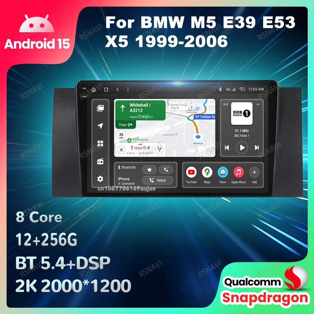 Car Radio Android 15 For BMW M5 E39 E53 X5 1999-2006 GPS DSP 5G WIFI 4G LTE Multimedia Wireless Carplay Auto DVD Head Unit QLED
Car Radio Android 15 For BMW M5 E39 E53 X5 1999-2006 GPS DSP 5G WIFI 4G LTE Multimedia Wireless Carplay Auto DVD Head Unit QLED