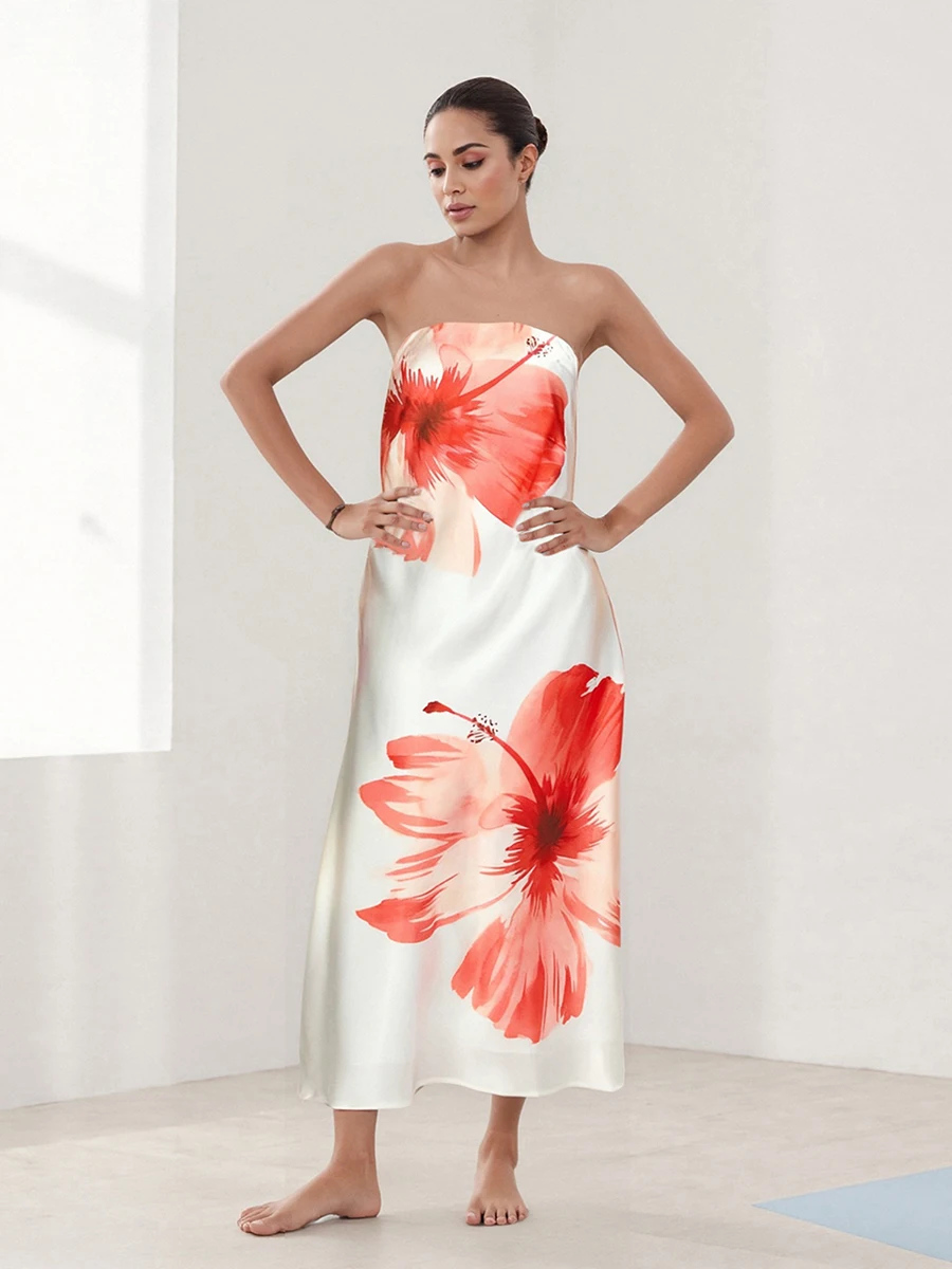 Women s Off-Shoulder Maxi Dress with Ruffle Detail and Boho Floral Print Elegant Fit Bandeau Dress for Summer Beach
Women s Off-Shoulder Maxi Dress with Ruffle Detail and Boho Floral Print Elegant Fit Bandeau Dress for Summer Beach