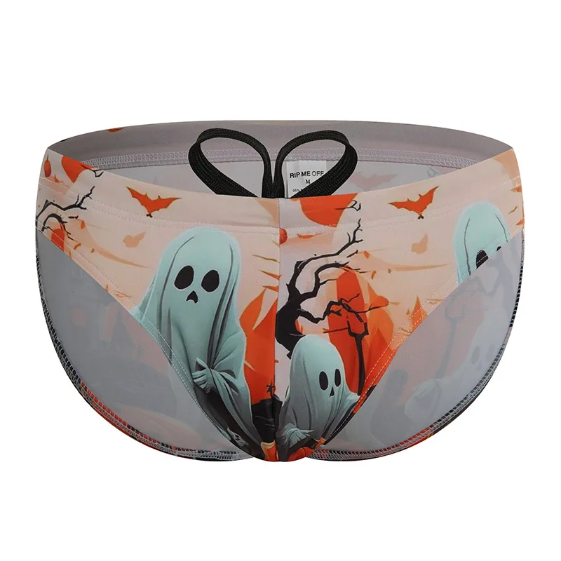 Men's Halloween Printed Swim Briefs - Quick Dry Ice Silk U-Pouch Triangle Swim Trunks with Drawstring Hot Spring Bathing Suits
Men's Halloween Printed Swim Briefs - Quick Dry Ice Silk U-Pouch Triangle Swim Trunks with Drawstring Hot Spring Bathing Suits