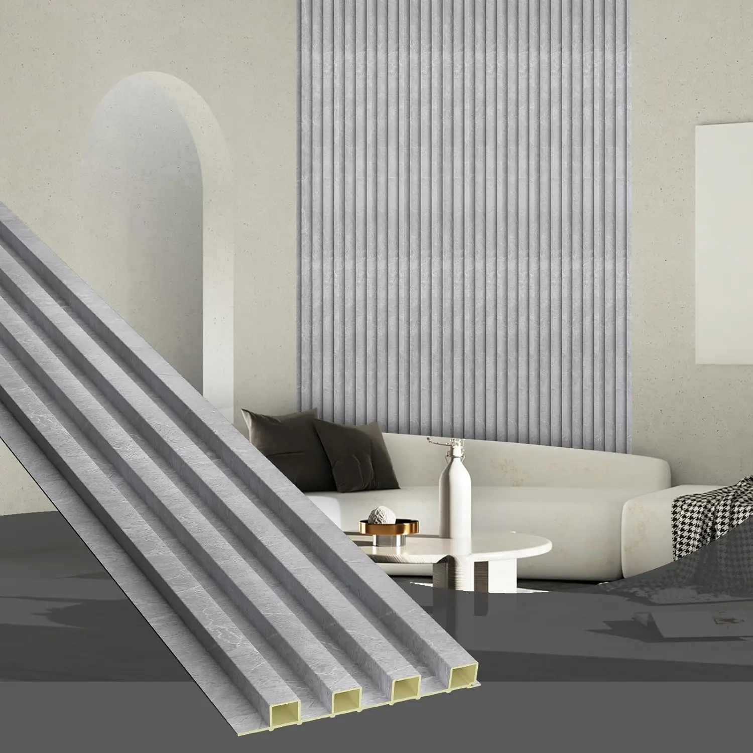 WPC Acoustic Slat Wall Paneling 8-Pack 114x6 Inches 3D Wall Panels for Interior Decor Living Room TV Background
WPC Acoustic Slat Wall Paneling 8-Pack 114x6 Inches 3D Wall Panels for Interior Decor Living Room TV Background