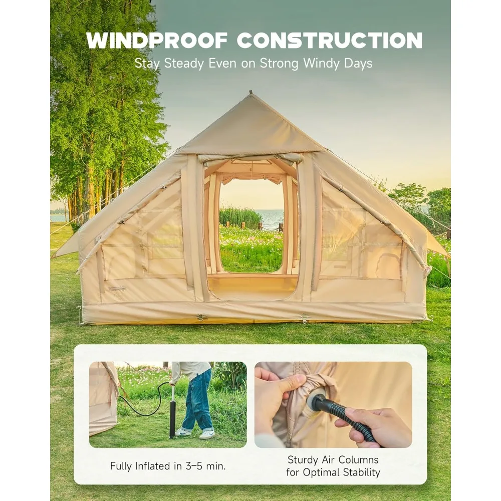 4-6 Person Inflatable Camping Tent – 4-Season Waterproof Blow-Up Glamping Tent with Pump, Easy Setup for Outdoor Adventures
4-6 Person Inflatable Camping Tent – 4-Season Waterproof Blow-Up Glamping Tent with Pump, Easy Setup for Outdoor Adventures
