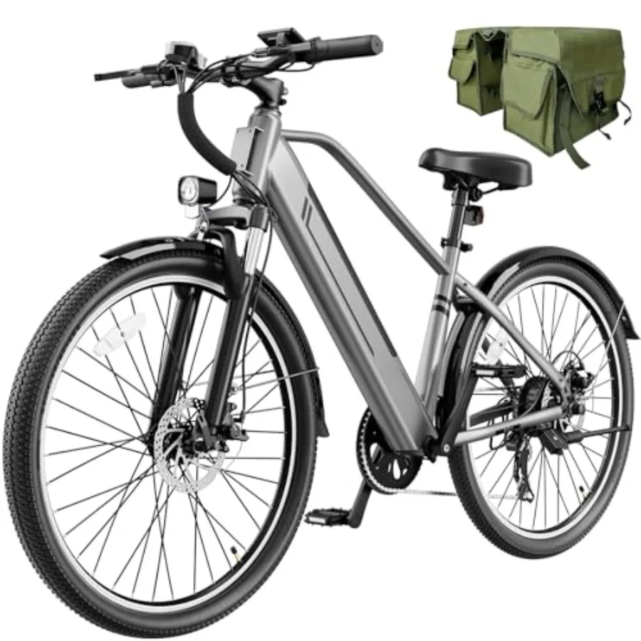 Commuter electric bike for adults: 1000W motor 26-inch wheels grey color 375Wh removable battery UL certified 25MPH top speed 4
Commuter electric bike for adults: 1000W motor 26-inch wheels grey color 375Wh removable battery UL certified 25MPH top speed 4