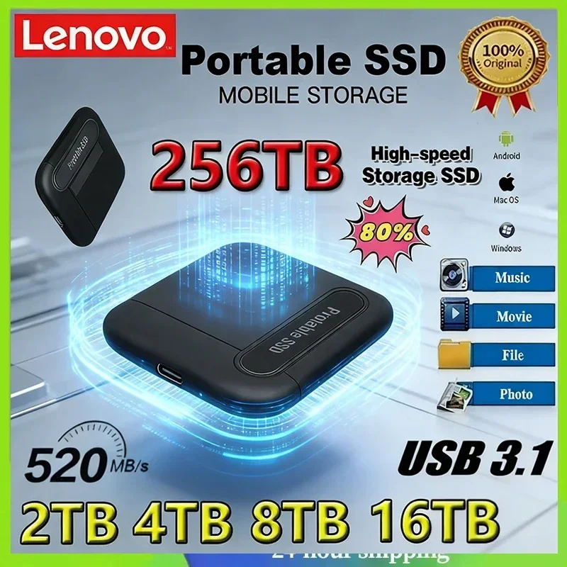 Lenovo Original External 2TB 4TB 8TB Hard Drive Portable SSD Hard Disk USB3.1 Solid Drive Storage Device for Laptop PC Desktop
Lenovo Original External 2TB 4TB 8TB Hard Drive Portable SSD Hard Disk USB3.1 Solid Drive Storage Device for Laptop PC Desktop