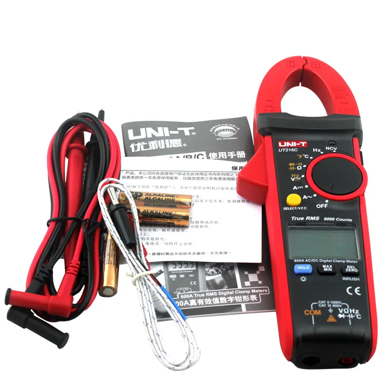 UT216C Voltmeter Ammeter Auto Range Tester 600a Digital Clamp Meter
UT216C Voltmeter Ammeter Auto Range Tester 600a Digital Clamp Meter