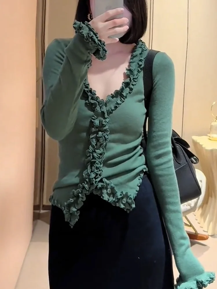 Женский топ Ele V-ne: модный дизайн под дерево, универсальный, больших размеров, осень 2025, новинка, французский стиль
Женский топ Ele V-ne: модный дизайн под дерево, универсальный, больших размеров, осень 2025, новинка, французский стиль