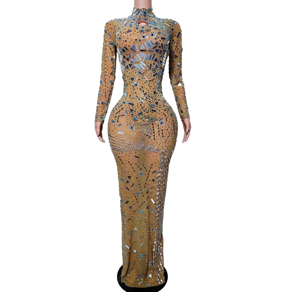 Luxurious Birthday Celebrate Evening Prom Dress for Women Sparkly Rhinestones Mirrors Photo Shoot Wear Singer Show Stage Wear
Luxurious Birthday Celebrate Evening Prom Dress for Women Sparkly Rhinestones Mirrors Photo Shoot Wear Singer Show Stage Wear