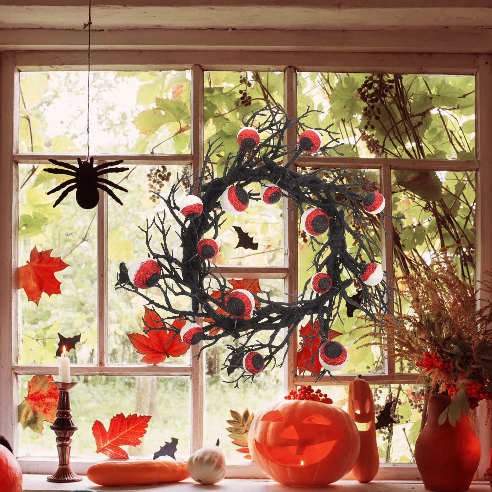 Eyeball Wreath 45cm Dead Branch for Halloween Party Decoration Ghost Festival Horror Atmosphere DIY Home Decor
Eyeball Wreath 45cm Dead Branch for Halloween Party Decoration Ghost Festival Horror Atmosphere DIY Home Decor