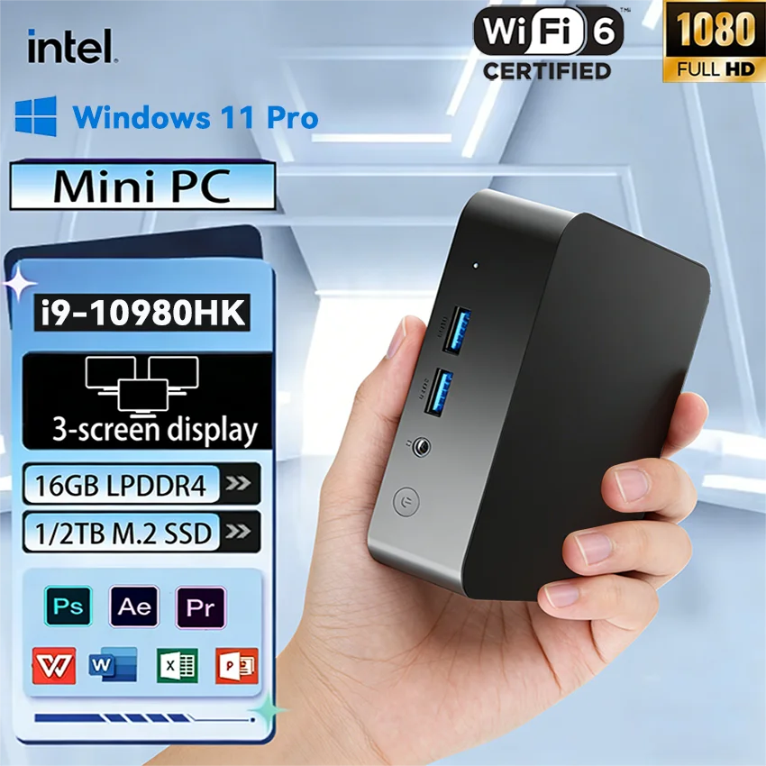 Mini PC Windows 11 Intel Core i9-10980H 32GB DDR4 512GB 1TB SSD PC Gamer Computer Dual WIFI 6 BT5.2 4K HD Mini Gaming Pc Desktop
Mini PC Windows 11 Intel Core i9-10980H 32GB DDR4 512GB 1TB SSD PC Gamer Computer Dual WIFI 6 BT5.2 4K HD Mini Gaming Pc Desktop