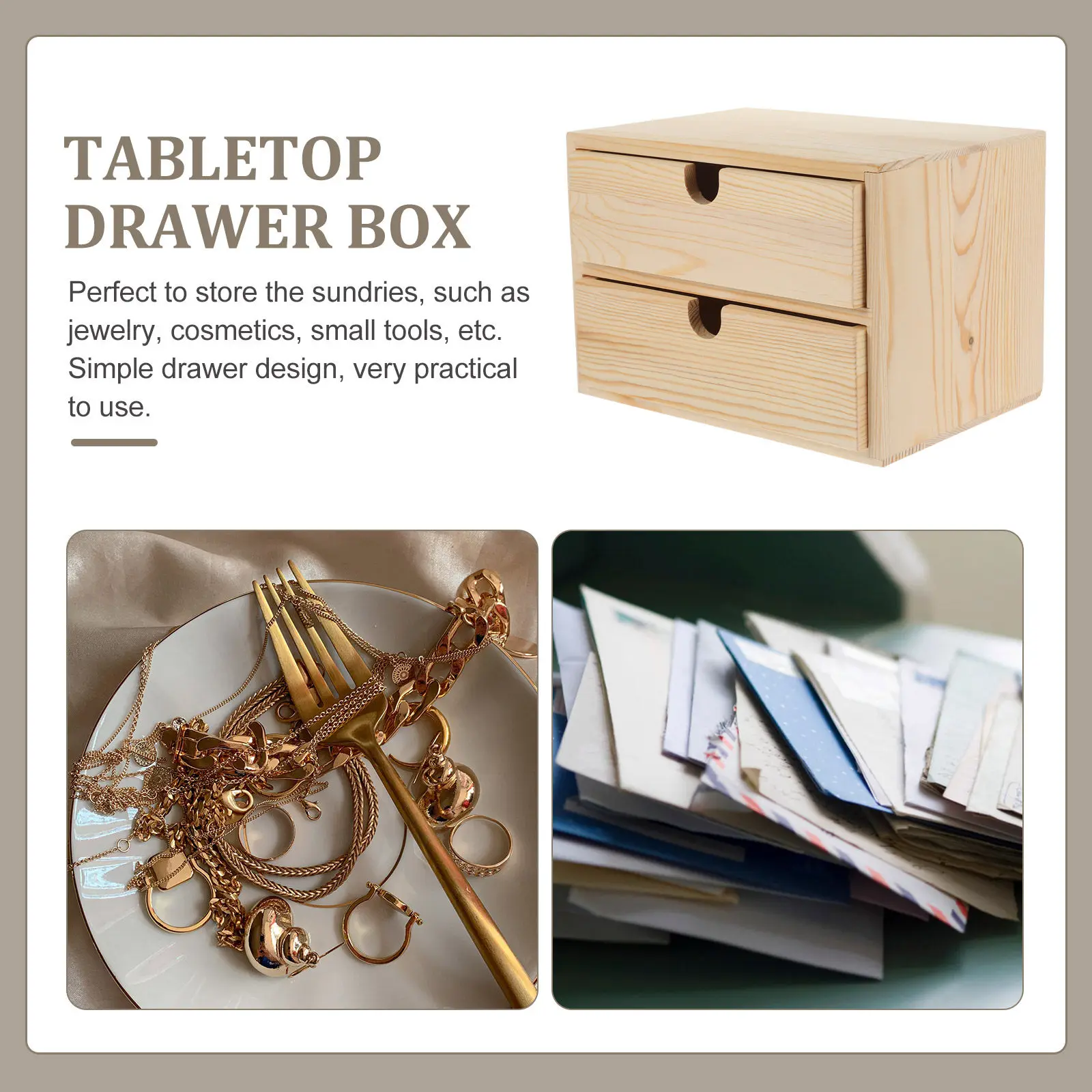 Wooden Desktop Drawer Jewelry Box Tabletop Organizer with Easy Glide Drawers for Necklaces Bracelets Earrings Rings Chargers
Wooden Desktop Drawer Jewelry Box Tabletop Organizer with Easy Glide Drawers for Necklaces Bracelets Earrings Rings Chargers