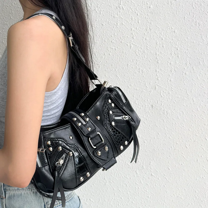 Women's Classy Motorcycle Satchel Bag 2026 New Arrivalfashion Armpit Bag Hot Girl Studded Shoulder Crossbody Bags for Women
Women's Classy Motorcycle Satchel Bag 2026 New Arrivalfashion Armpit Bag Hot Girl Studded Shoulder Crossbody Bags for Women
