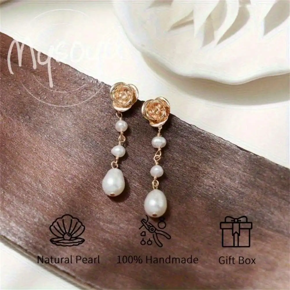 MYSOYA Freshwater Pearl Drop Earrings Elegant Rose Earrings Gift Box Bride Bridesmaid Wedding Jewelry Gift for Girlfriend
MYSOYA Freshwater Pearl Drop Earrings Elegant Rose Earrings Gift Box Bride Bridesmaid Wedding Jewelry Gift for Girlfriend