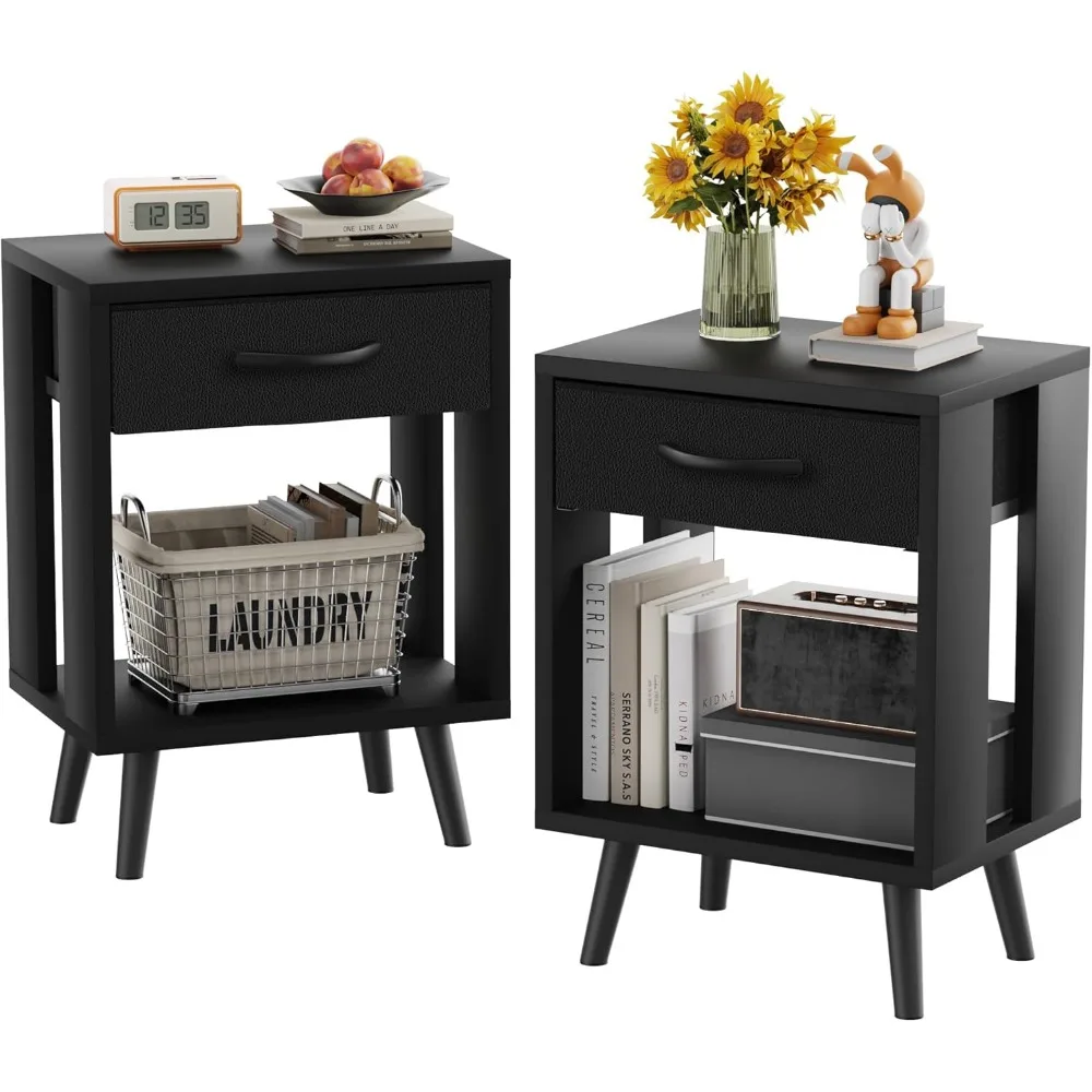 Nightstands Set of 2 with Fabric Storage Drawer and Open Wood Shelf, Side Table with Storage for Bedroom, Night Stand with Drawe
Nightstands Set of 2 with Fabric Storage Drawer and Open Wood Shelf, Side Table with Storage for Bedroom, Night Stand with Drawe