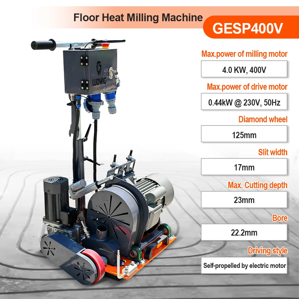 GESP400V4KW Floor Heat Milling Machine for Floor Slotting
GESP400V4KW Floor Heat Milling Machine for Floor Slotting